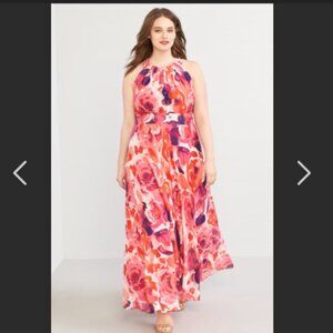 Eliza J Floral Print Halter Maxi dress (642)
